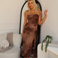 NAKARI MAXI DRESS - BROWN MULTI