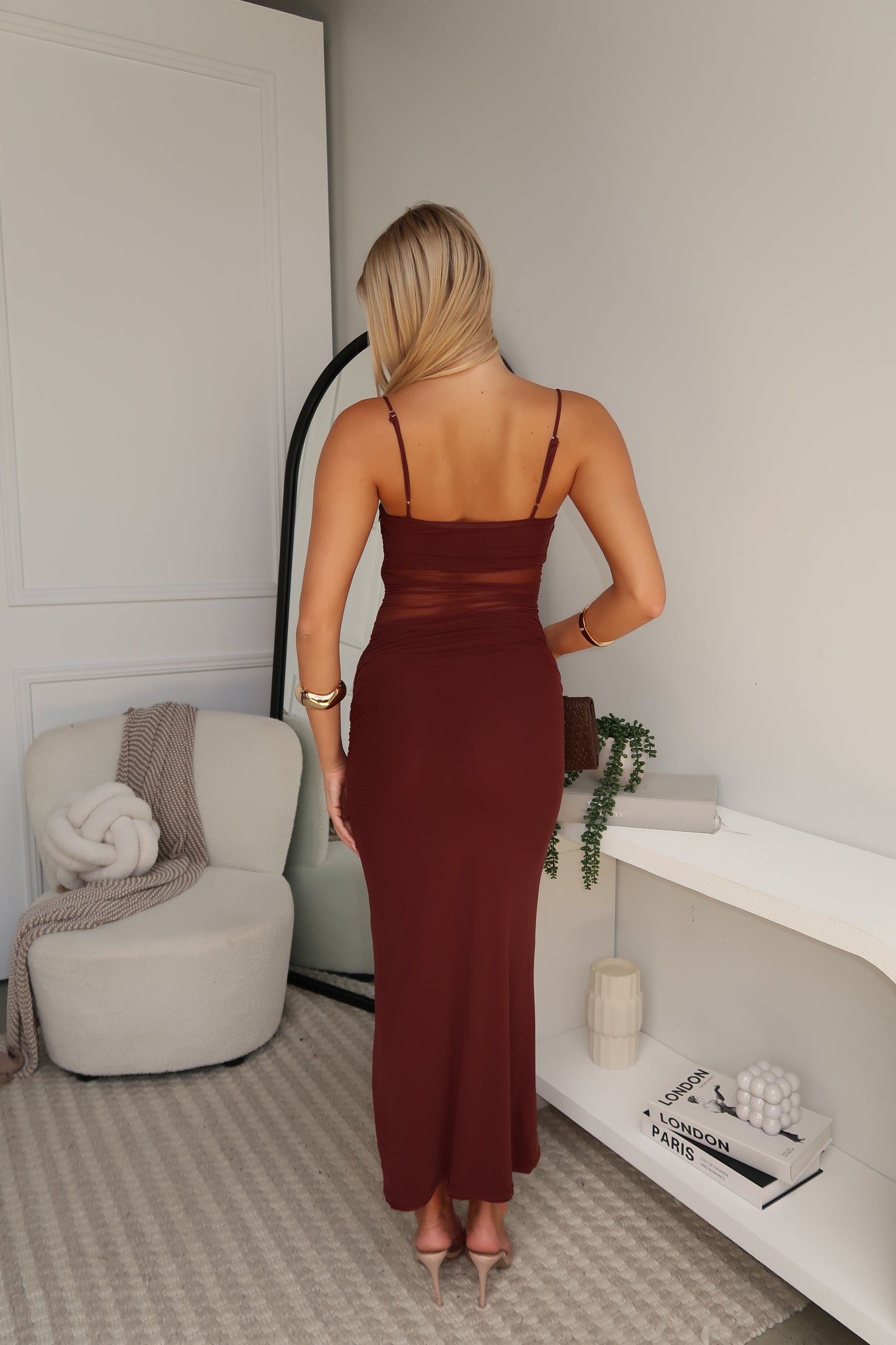 ZARA MAXI DRESS - CHOCOLATE