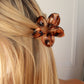 ALINA FLOWER HAIR CLAW - BROWN