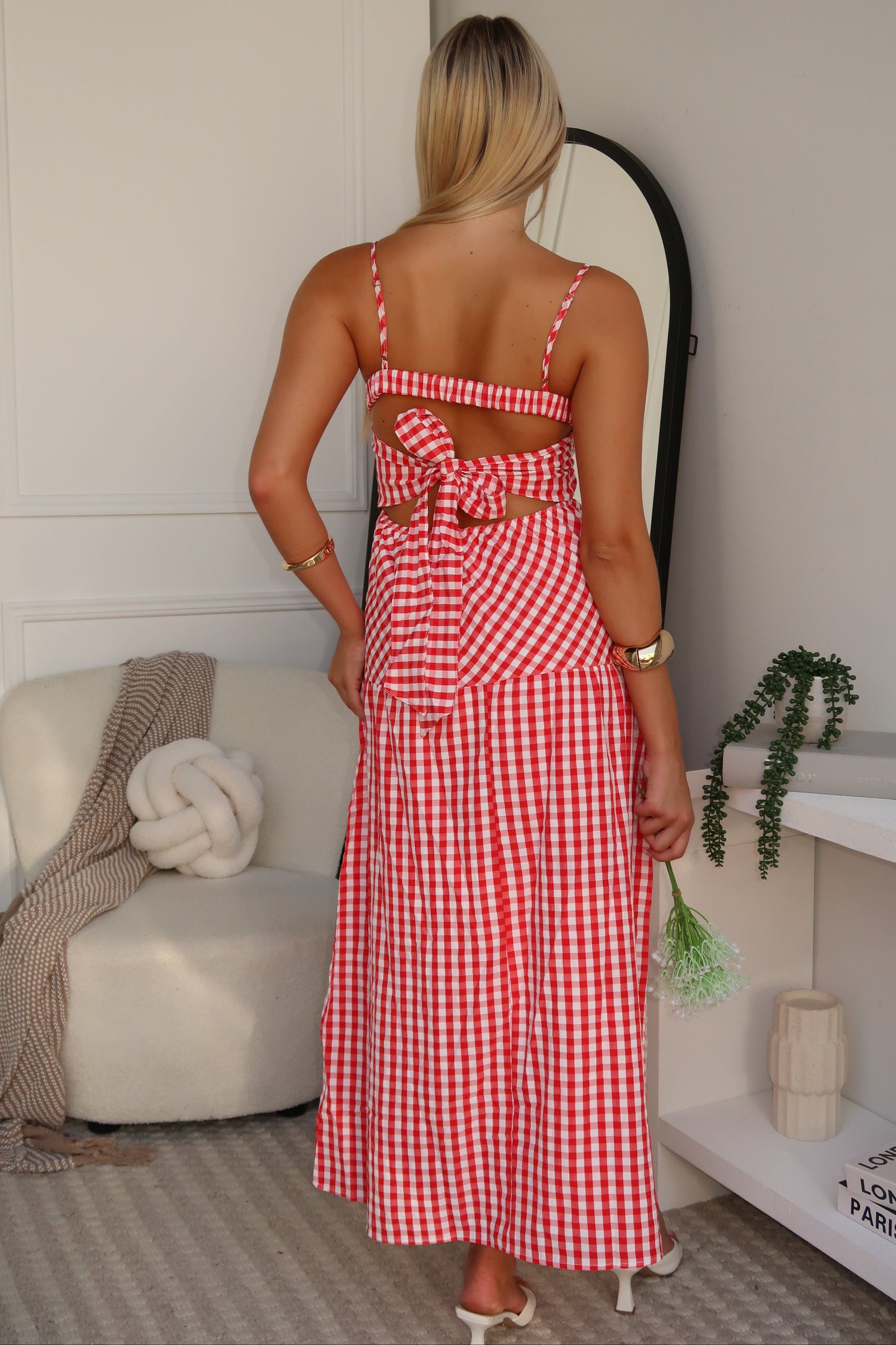 CICI MAXI DRESS - RED GINGHAM