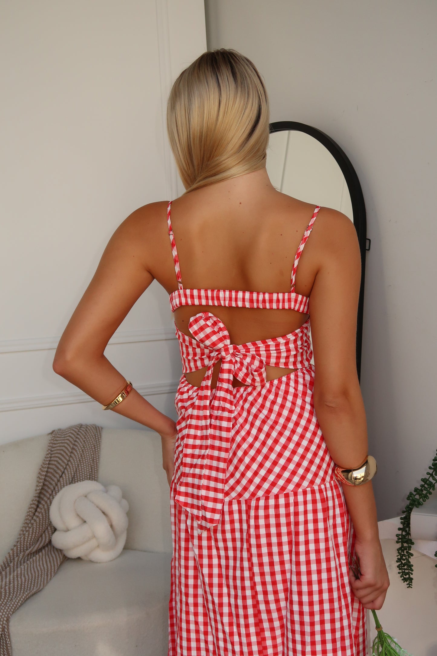 CICI MAXI DRESS - RED GINGHAM