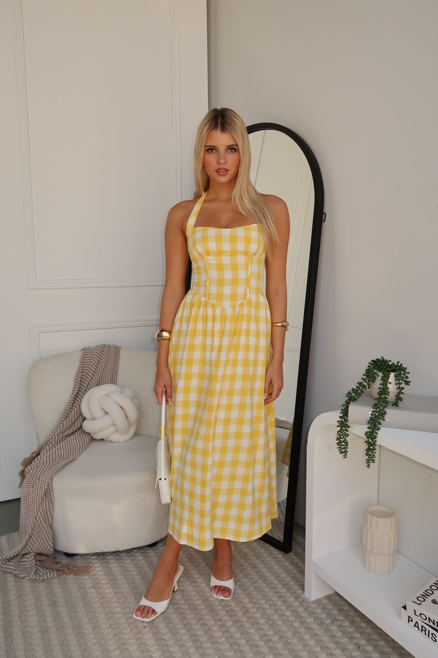 DELTA MAXI DRESS - YELLOW GINGHAM