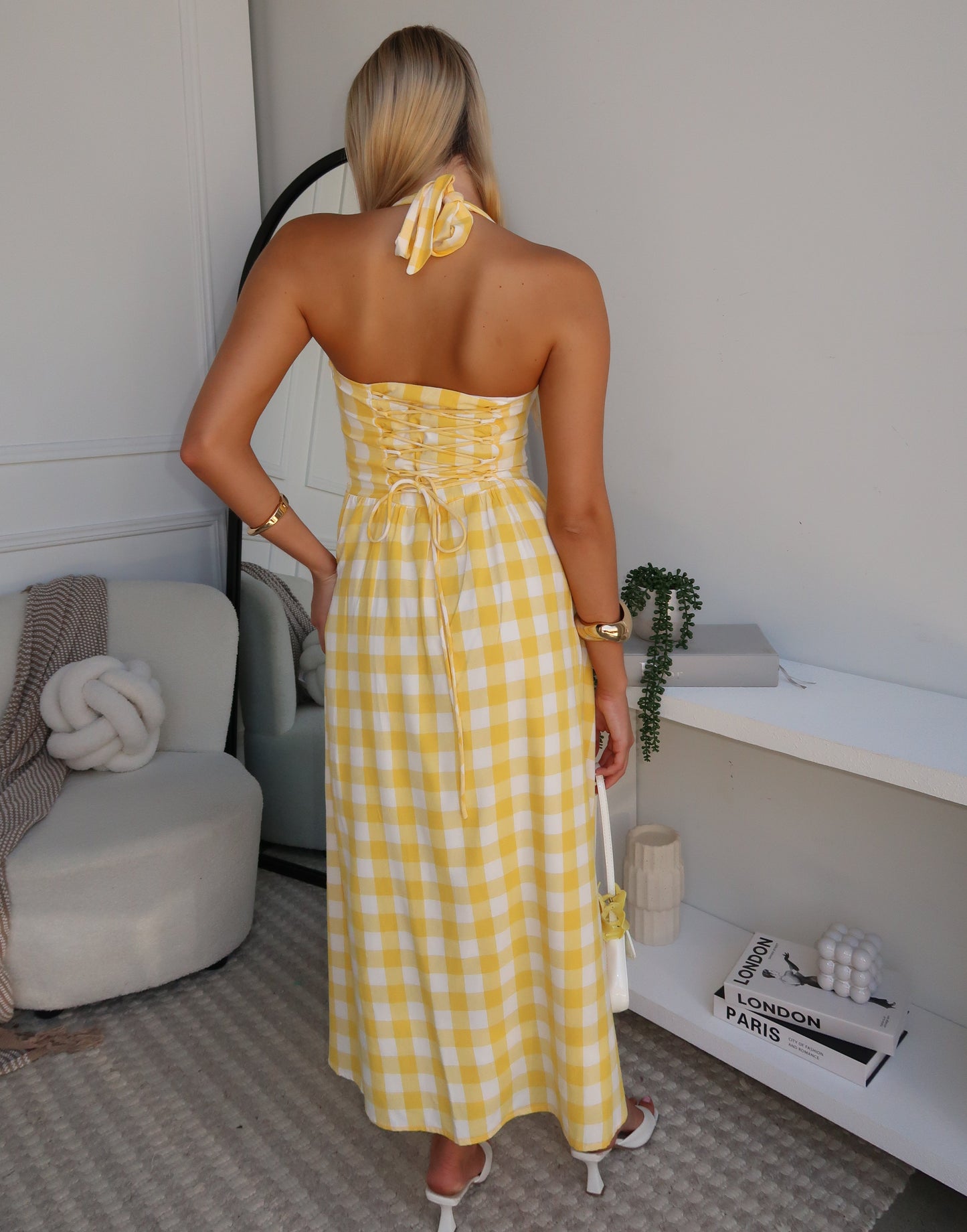 DELTA MAXI DRESS - YELLOW GINGHAM