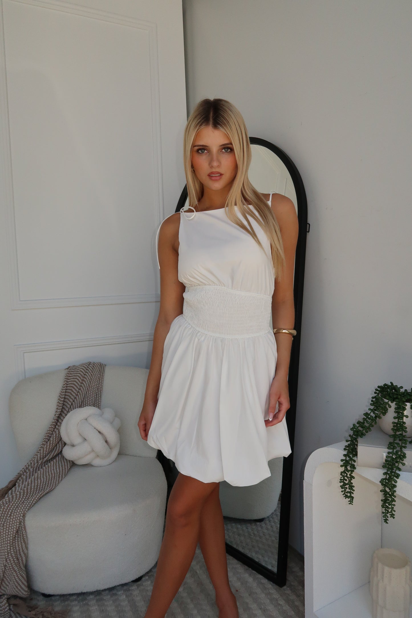 CICONI MINI DRESS - WHITE