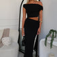 COCO OFF SHOULDER MAXI DRESS - BLACK