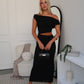 COCO OFF SHOULDER MAXI DRESS - BLACK