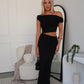 COCO OFF SHOULDER MAXI DRESS - BLACK