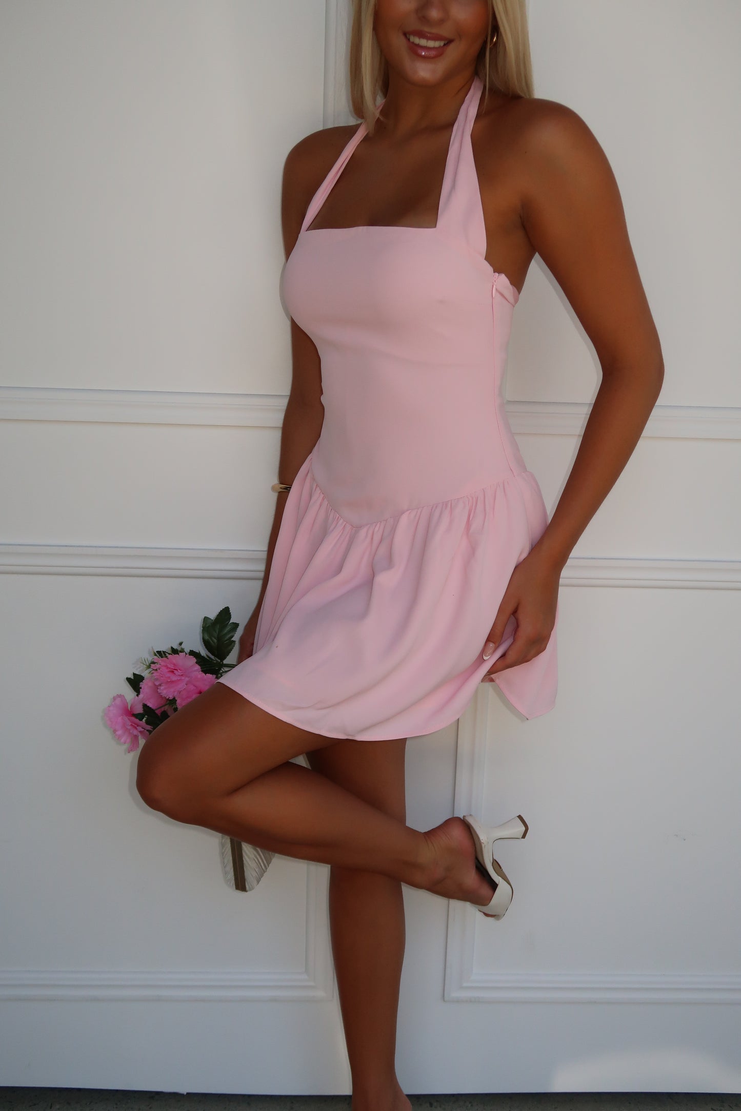 LAYLA MINI DRESS - BABY PINK
