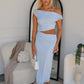 COCO OFF SHOULDER MAXI DRESS - BABY BLUE