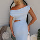 COCO OFF SHOULDER MAXI DRESS - BABY BLUE
