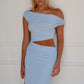 COCO OFF SHOULDER MAXI DRESS - BABY BLUE