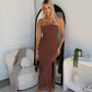 BENNETT STRAPLESS MAXI DRESS - CHOCOLATE