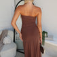 BENNETT STRAPLESS MAXI DRESS - CHOCOLATE