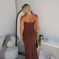 BENNETT STRAPLESS MAXI DRESS - CHOCOLATE