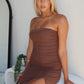 BENNETT STRAPLESS MAXI DRESS - CHOCOLATE