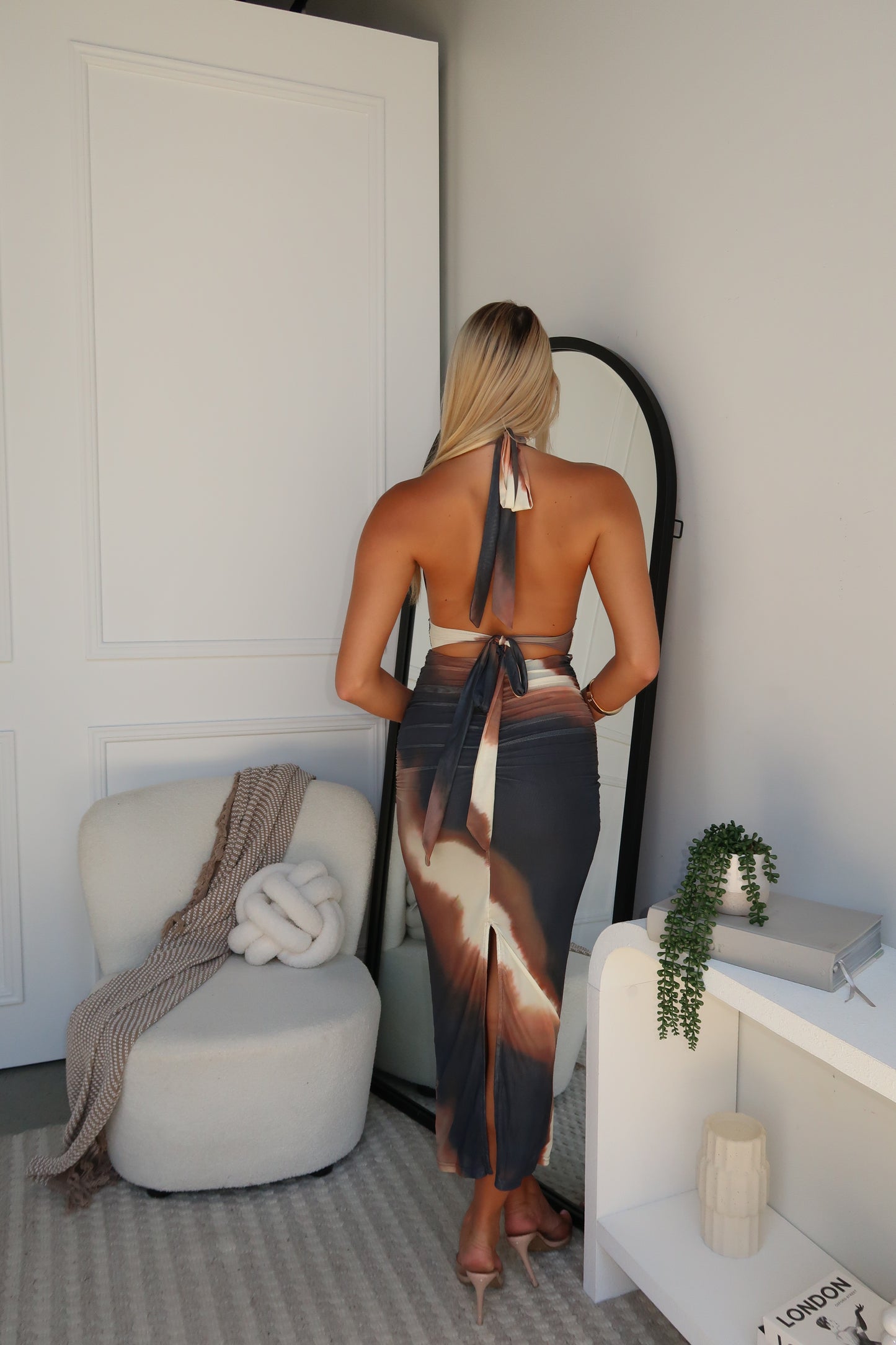 HUDSON MAXI DRESS - BROWN MULTI