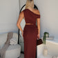 COCO OFF SHOULDER MAXI DRESS - CHOCOLATE