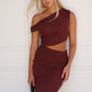 COCO OFF SHOULDER MAXI DRESS - CHOCOLATE