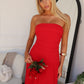 DANIKA STRAPLESS MAXI DRESS - RED