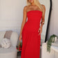 DANIKA STRAPLESS MAXI DRESS - RED