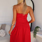 DANIKA STRAPLESS MAXI DRESS - RED