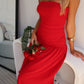 DANIKA STRAPLESS MAXI DRESS - RED