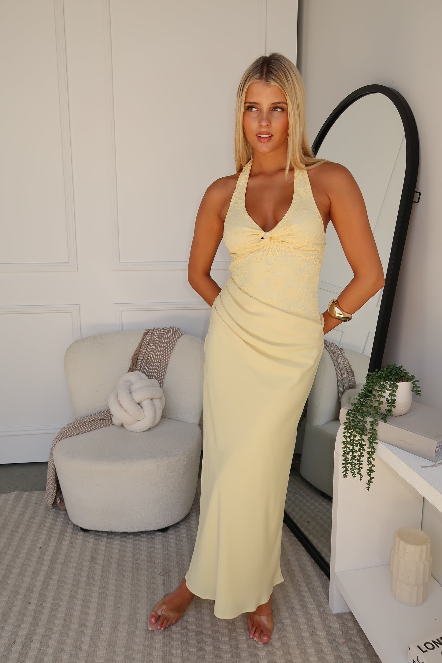 LEAH HALTER MAXI - LEMON