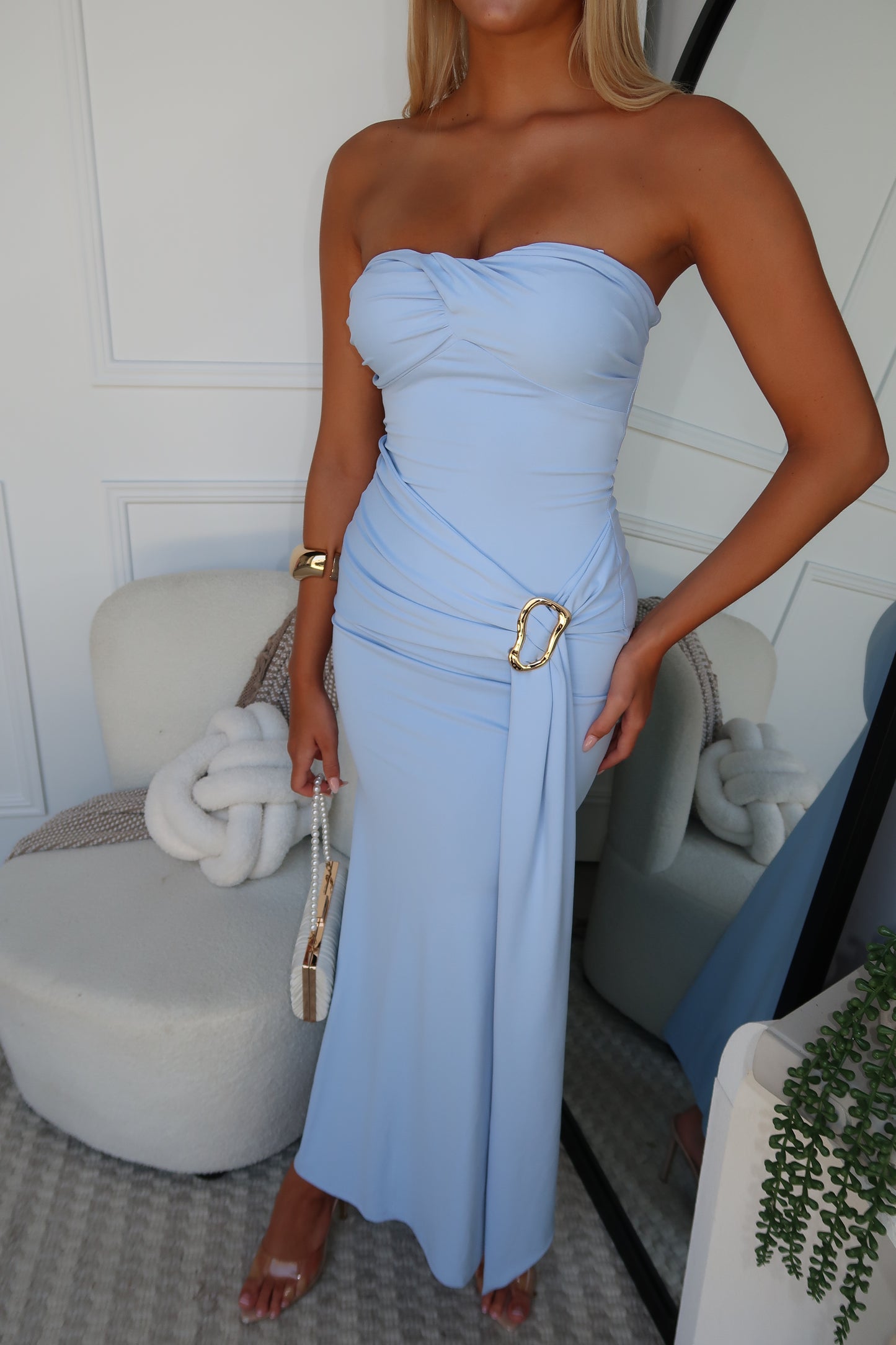 TATUM MAXI DRESS - BABY BLUE