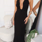 BRITTANY HALTER MAXI DRESS - BLACK