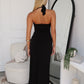 BRITTANY HALTER MAXI DRESS - BLACK