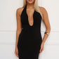 BRITTANY HALTER MAXI DRESS - BLACK