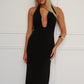 BRITTANY HALTER MAXI DRESS - BLACK