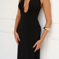 BRITTANY HALTER MAXI DRESS - BLACK