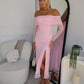 STELLA OFF SHOULDER MAXI - BABY PINK