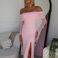 STELLA OFF SHOULDER MAXI - BABY PINK