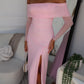 STELLA OFF SHOULDER MAXI - BABY PINK