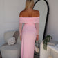 STELLA OFF SHOULDER MAXI - BABY PINK