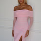 STELLA OFF SHOULDER MAXI - BABY PINK