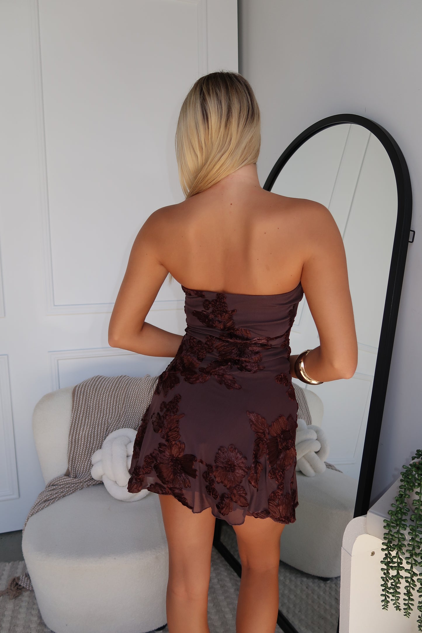 CALISTA MINI DRESS - CHOCOLATE