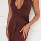 TYLA HALTER MAXI DRESS - CHOCOLATE