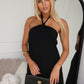 SWEENIE HALTER MAXI DRESS - BLACK