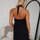 SWEENIE HALTER MAXI DRESS - BLACK