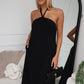 SWEENIE HALTER MAXI DRESS - BLACK