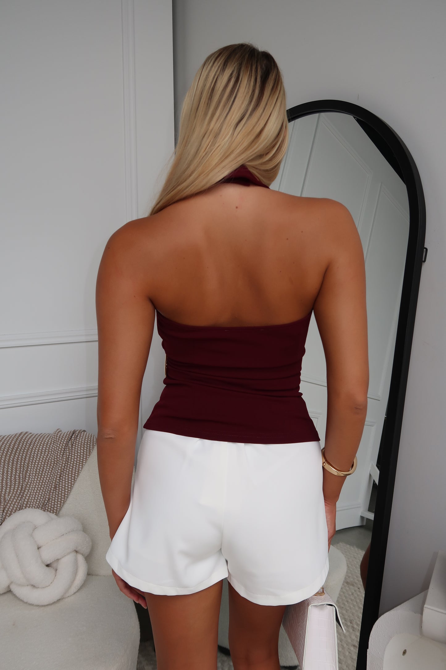 KHELANI HALTER TOP - WINE