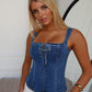 SIESTE TOP - BLUE DENIM