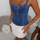 SIESTE TOP - BLUE DENIM