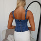 SIESTE TOP - BLUE DENIM