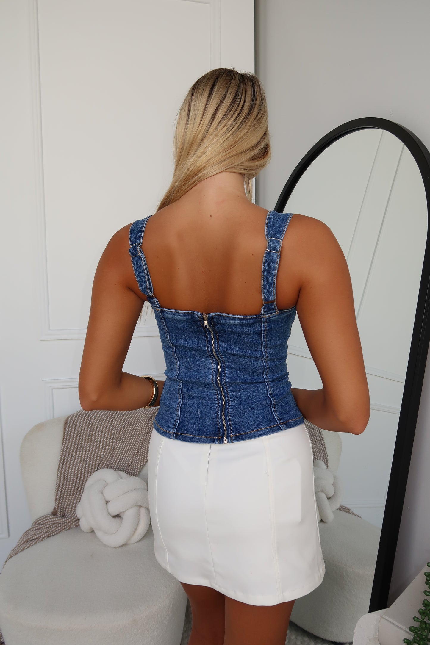SIESTE TOP - BLUE DENIM