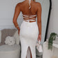 OMARI HALTER MAXI - WHITE