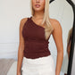 LILI LACE TOP - CHOCOLATE